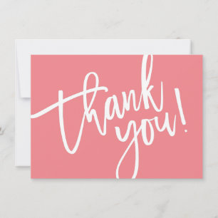 BUSINESS THANK YOU modern script insert coral logo Card