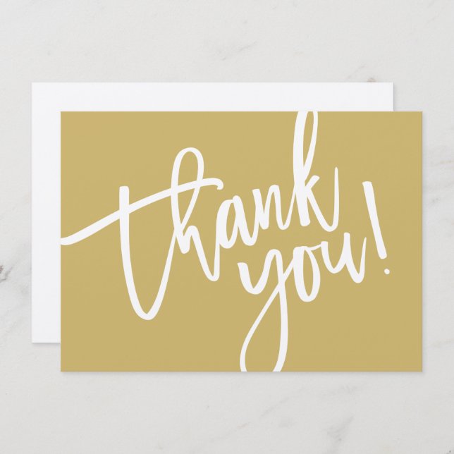 BUSINESS THANK YOU modern script insert plain gold (Front/Back)