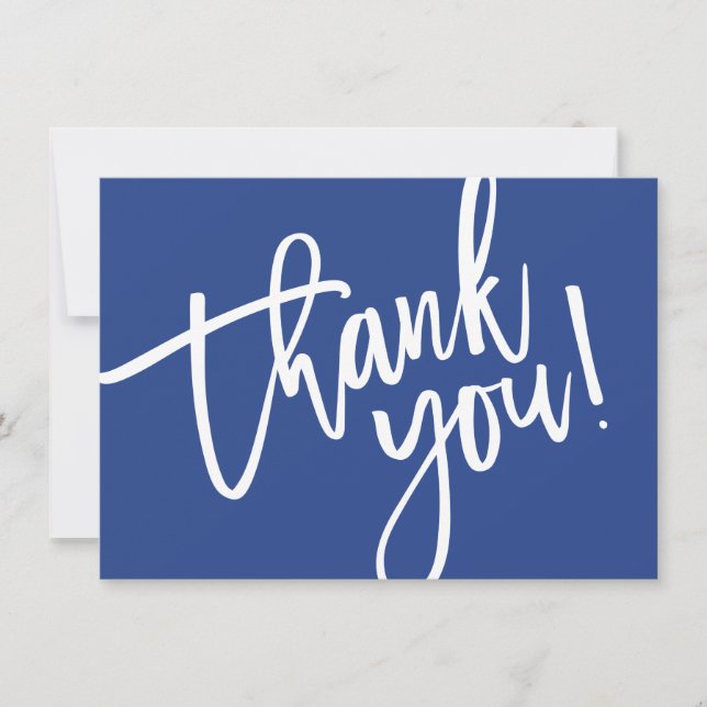 BUSINESS THANK YOU modern script royal blue logo (Front)