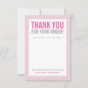 BUSINESS THANK YOU NOTE pretty polkadot pink Invitation