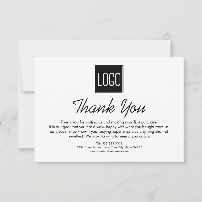 Business Thank You Note | Your Logo Card (Front)
