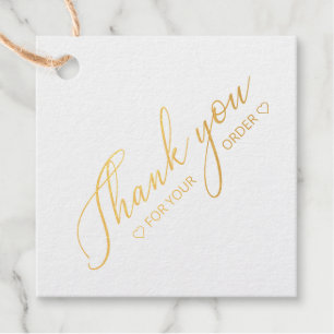 Business Thank you Packaging Gold Foil Favour Tags