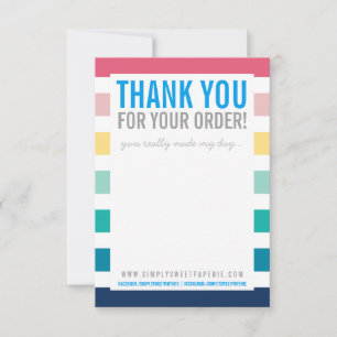 BUSINESS THANK YOU pastel colourful rainbow stripe