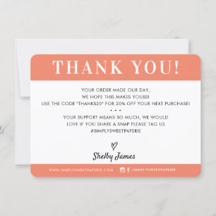 BUSINESS THANK YOU professional modern bold orange Card