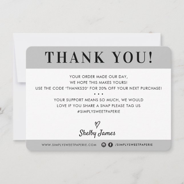 BUSINESS THANK YOU professional modern simple grey (Front)