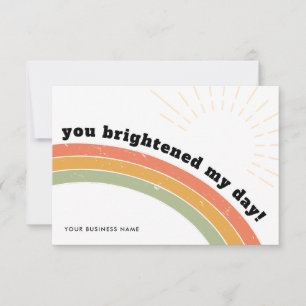 Business Thank You Retro Rainbow Sun Bright Day Invitation