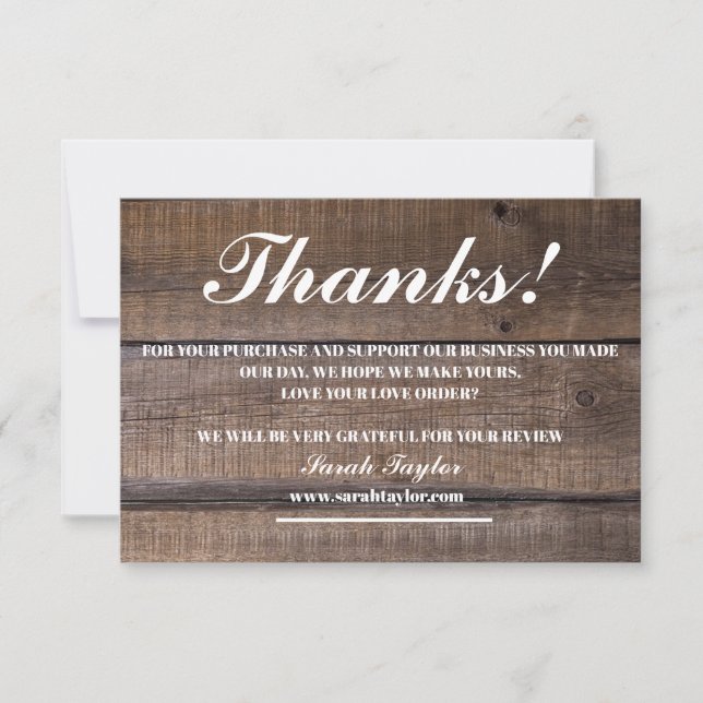 Business Thank You Rustic Script Bold  (Front)