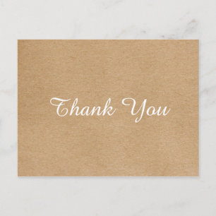 Business Thank You Simple Rustic Kraft Postcard