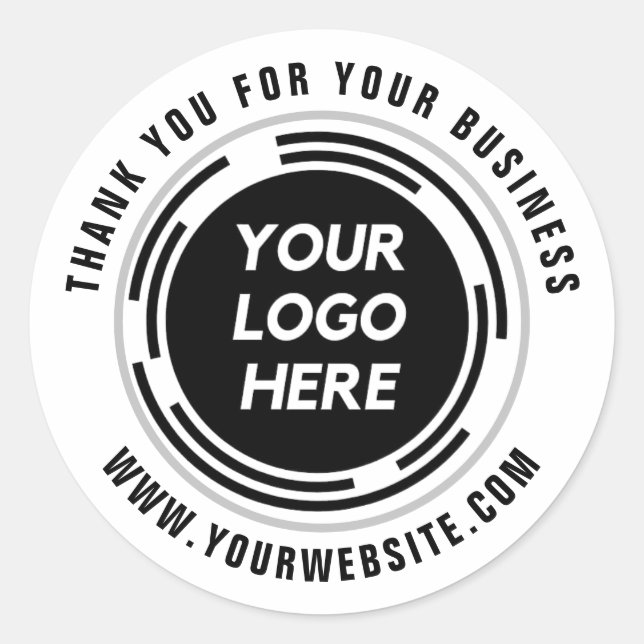 Business Thank You Stickers Custom Logo Round (Front)