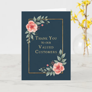 Business Thank You to Valued Customers Elegant Card