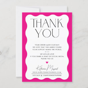 BUSINESS THANK YOU trendy elegant serif hot pink