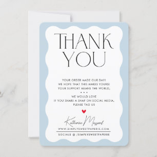 BUSINESS THANK YOU trendy elegant serif pale blue