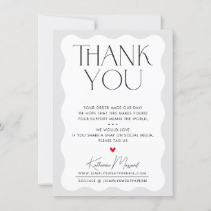 BUSINESS THANK YOU trendy elegant serif pale grey
