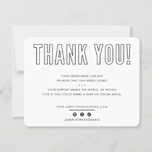 BUSINESS THANK YOU urban masculine black white Card