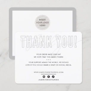 BUSINESS THANK YOU urban masculine cool grey Card