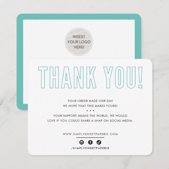 BUSINESS THANK YOU urban masculine mint green (Front/Back)