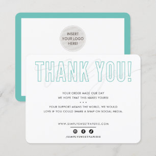 BUSINESS THANK YOU urban masculine mint green Card