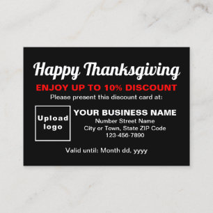 Business Thanksgiving Black Discount Card