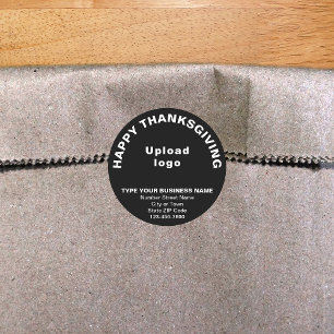 Business Thanksgiving Black Round Sticker