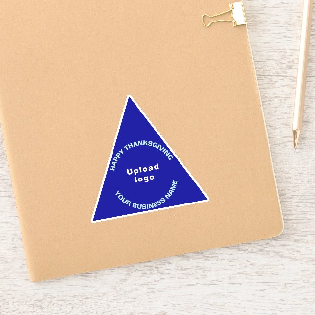 Business Thanksgiving Blue Triangle Vinyl Sticker (Notebook)