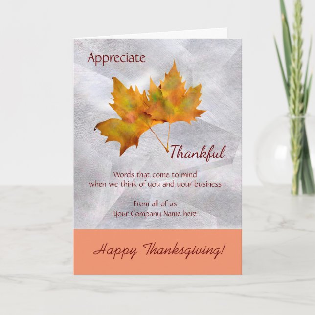 Business Thanksgiving Day Greeting Card (Front)