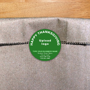 Business Thanksgiving Green Round Sticker