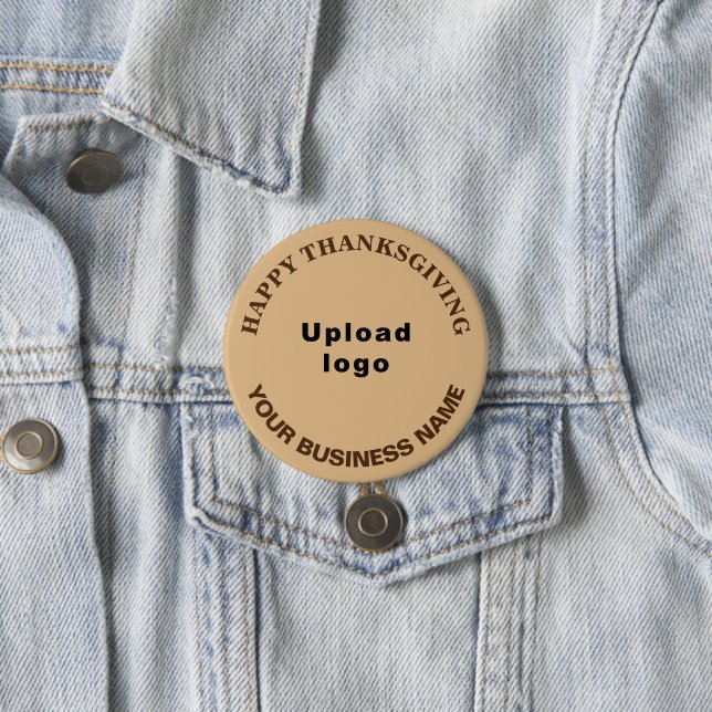 Business Thanksgiving Greeting, Light Brown Button (In Situ)
