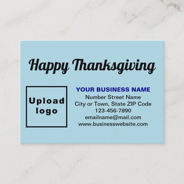 Business Thanksgiving Greeting on Light Blue Enclosure Card (Front)