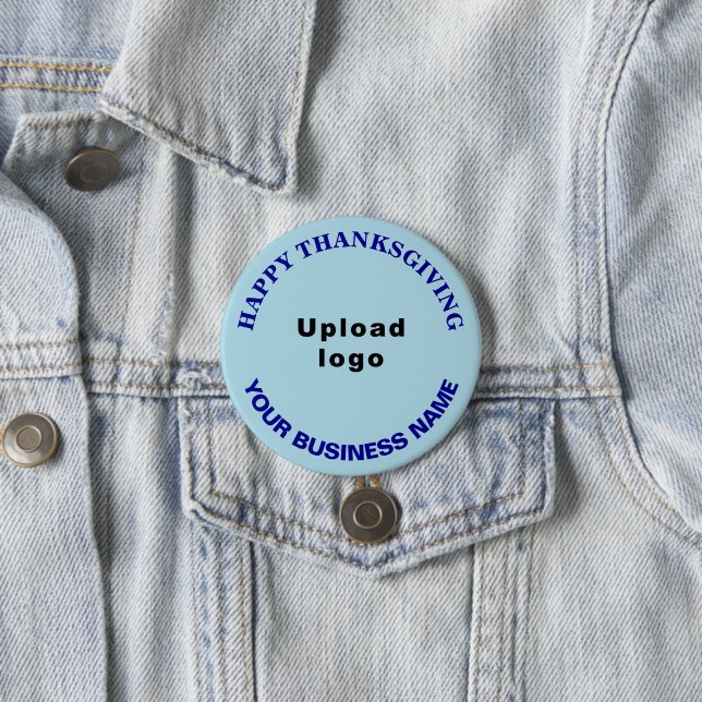 Business Thanksgiving Greeting on Light Blue Round 7.5 Cm Round Badge (In Situ)