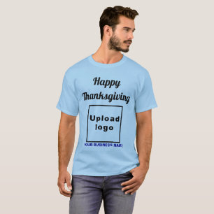 Business Thanksgiving Greeting on Light Blue T-Shirt