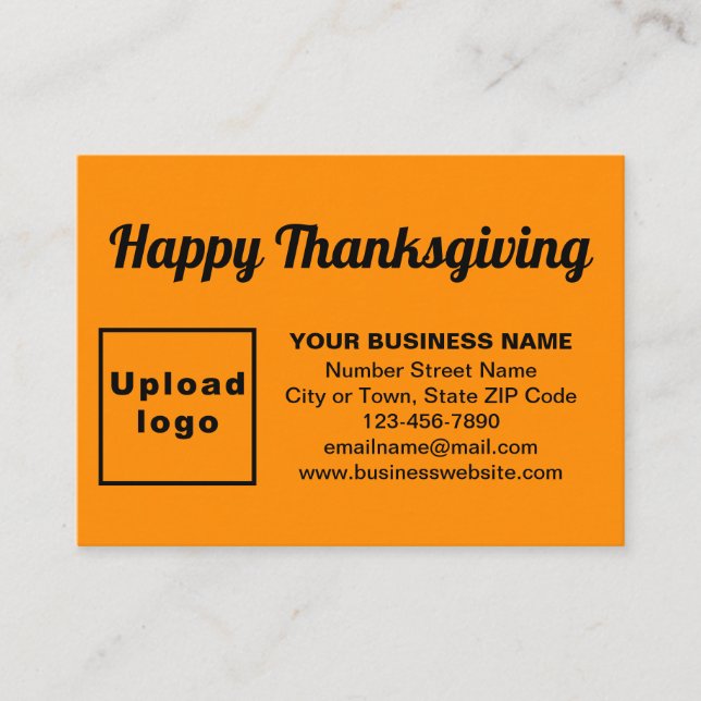 Business Thanksgiving Greeting on Orange Colour Enclosure Card (Front)