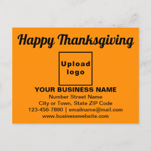 Business Thanksgiving Greeting on Orange Colour Postcard