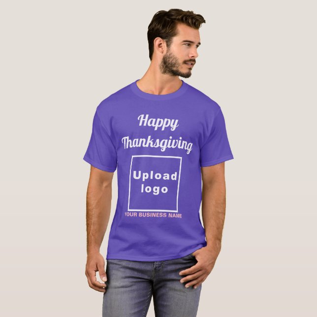 Business Thanksgiving Greeting on Purple T-Shirt (Front Full)