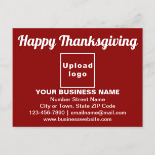 Business Thanksgiving Greeting on Red Postcard