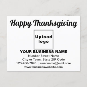Business Thanksgiving Greeting on White Postcard