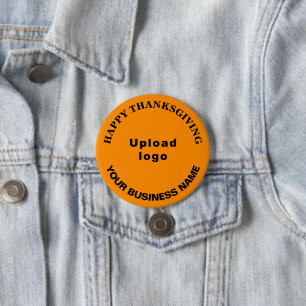 Business Thanksgiving Greeting, Orange Colour Roun 7.5 Cm Round Badge
