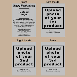 Business Thanksgiving Grey Folded Holiday Card