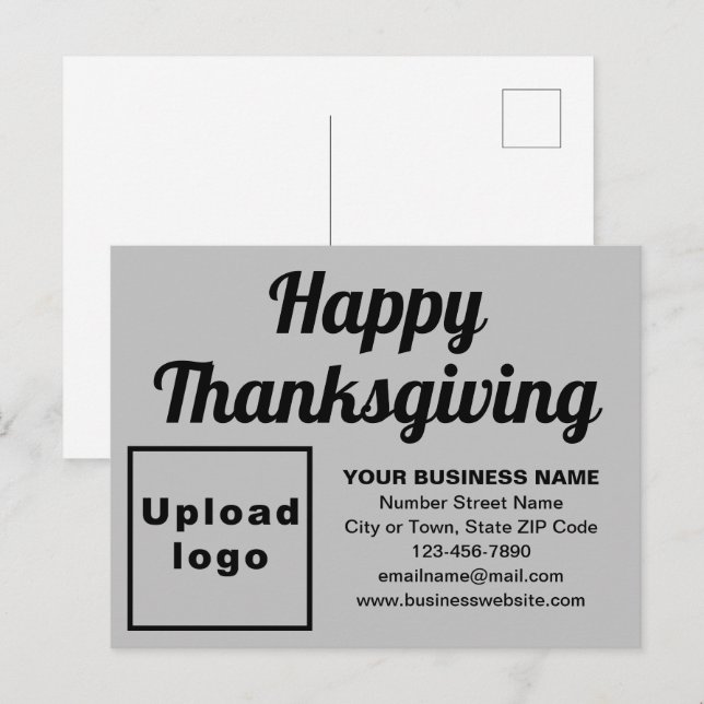 Business Thanksgiving Grey Holiday Postcard (Front/Back)