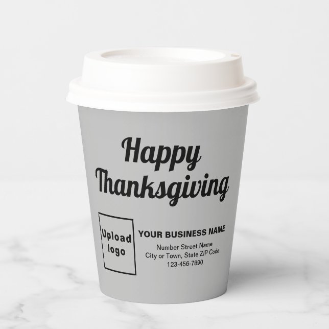 Business Thanksgiving Grey Paper Cup (Front)