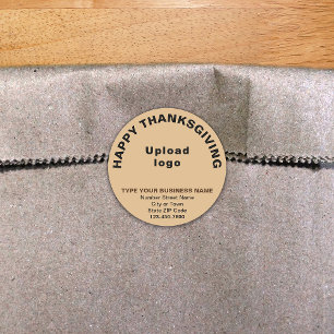 Business Thanksgiving Light Brown Round Sticker