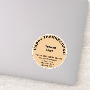 Business Thanksgiving Light Brown Round Vinyl