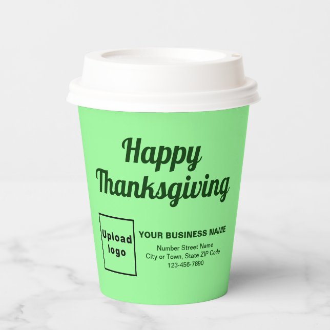 Business Thanksgiving Light Green Paper Cup (Front)