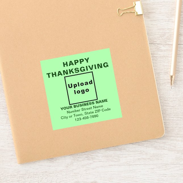 Business Thanksgiving Light Green Square Vinyl (Notebook)