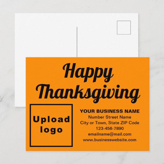 Business Thanksgiving Orange Colour Holiday Postcard (Front/Back)