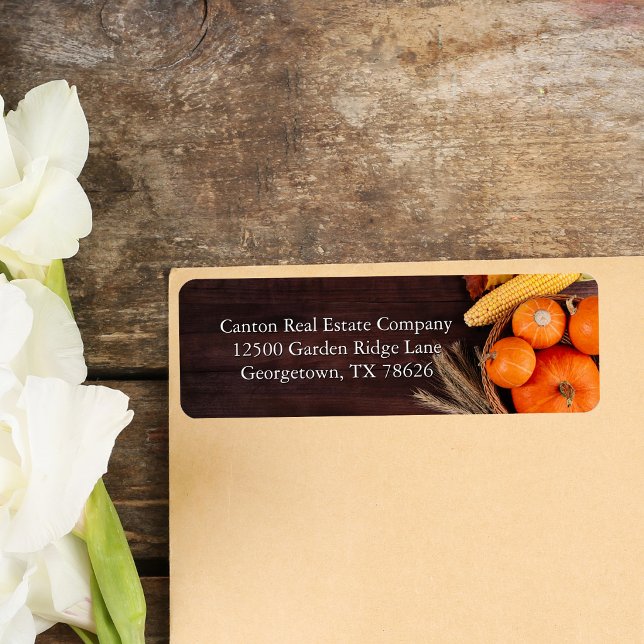 Business Thanksgiving Pumpkins Return Address (Creator Uploaded)
