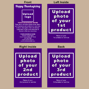 Business Thanksgiving Purple Folded Holiday Card