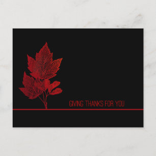 Business Thanksgiving Red Leaves Holiday Postcard