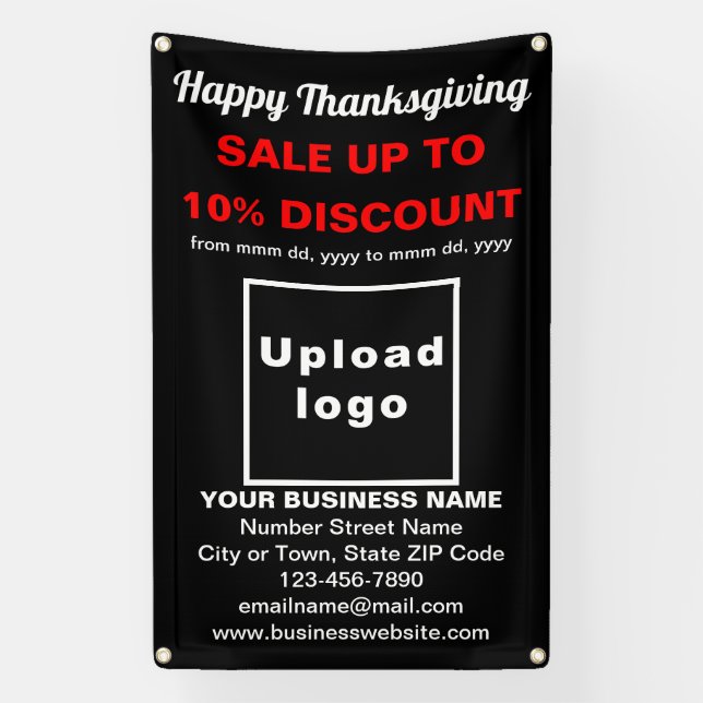 Business Thanksgiving Sale on Black Banner (Vertical)
