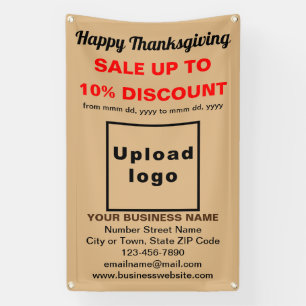 Business Thanksgiving Sale on Light Brown Banner