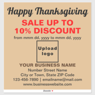 Business Thanksgiving Sale on Light Brown Vinyl
